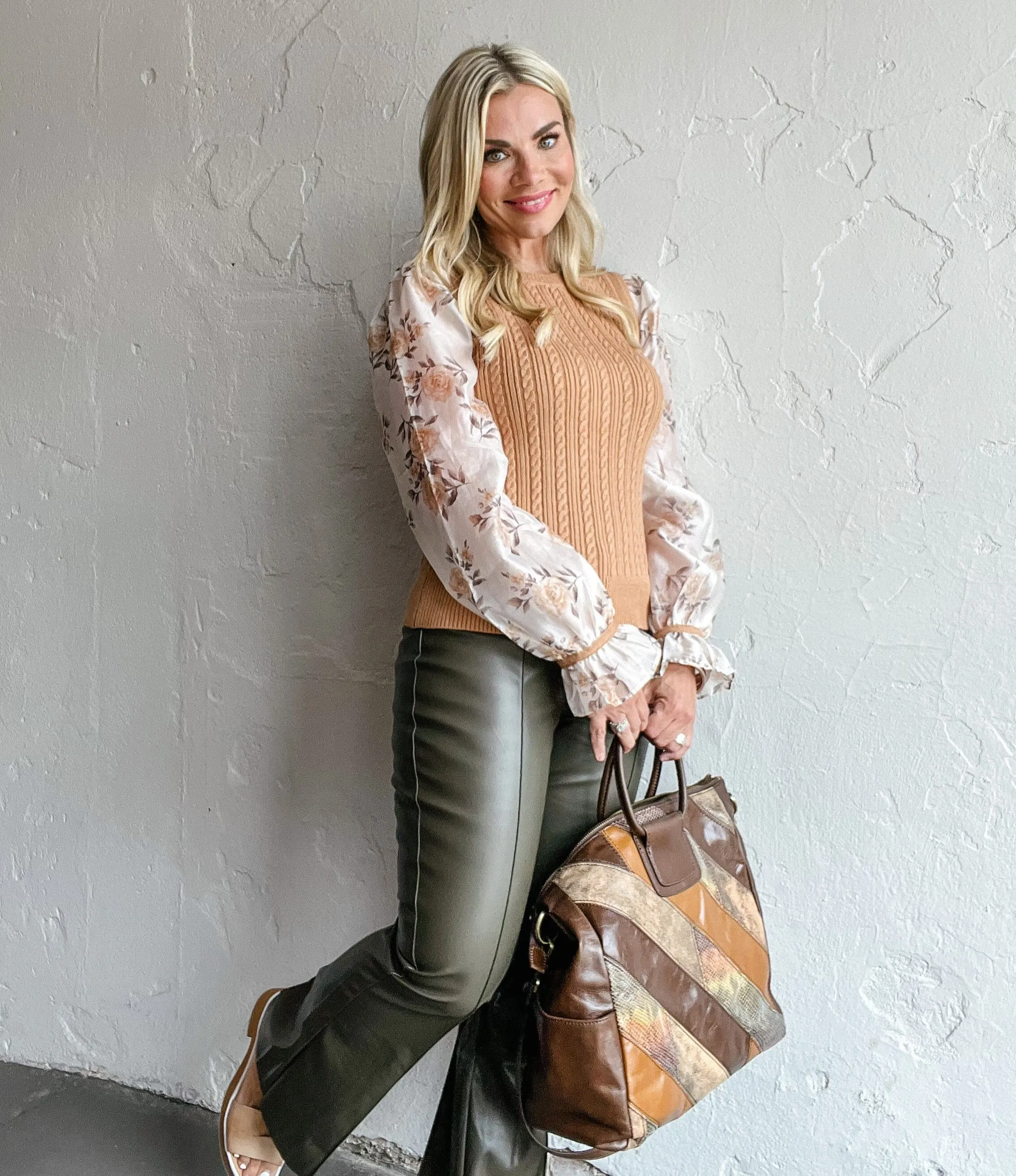 September Faux Leather Flare Pants