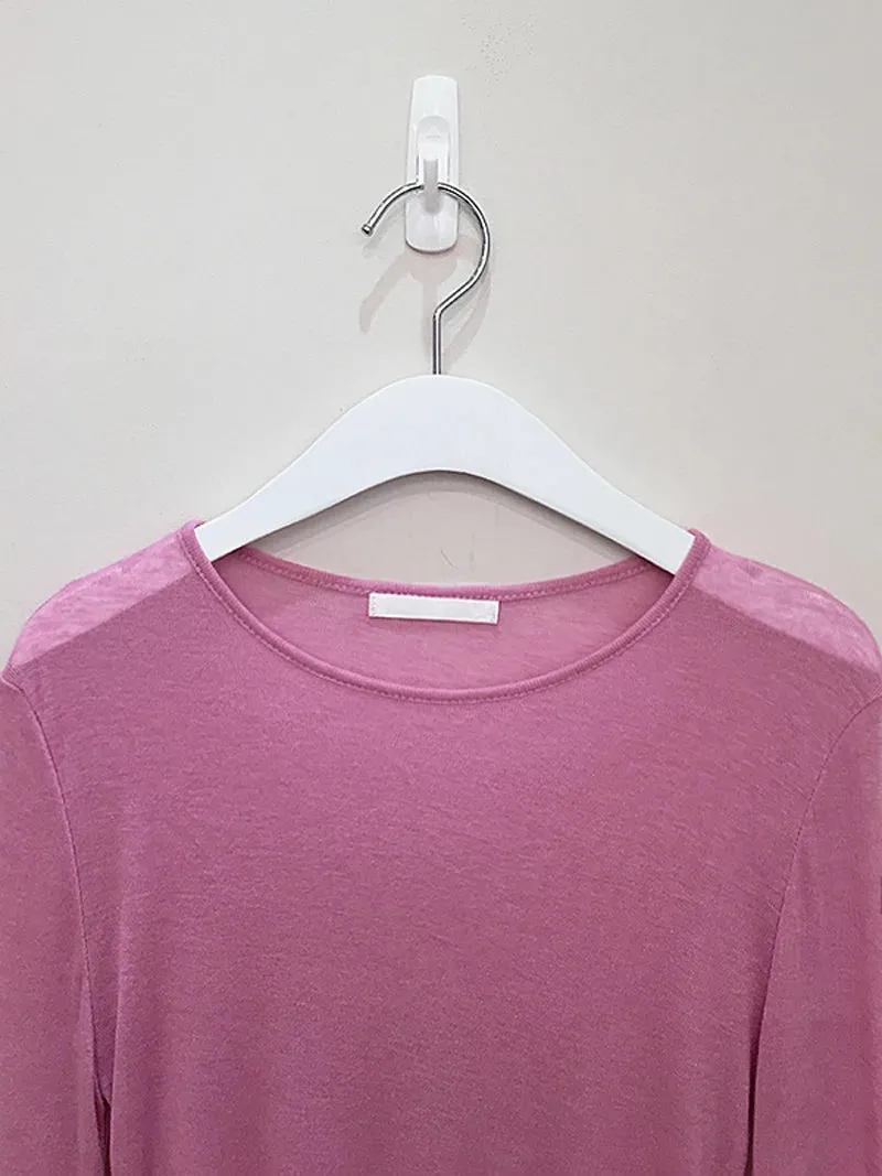 Sexy Thin Knit Sweater for Women Long Sleeve T-Shirt Slim Minimalist Stretchy Blouse Pullover Top