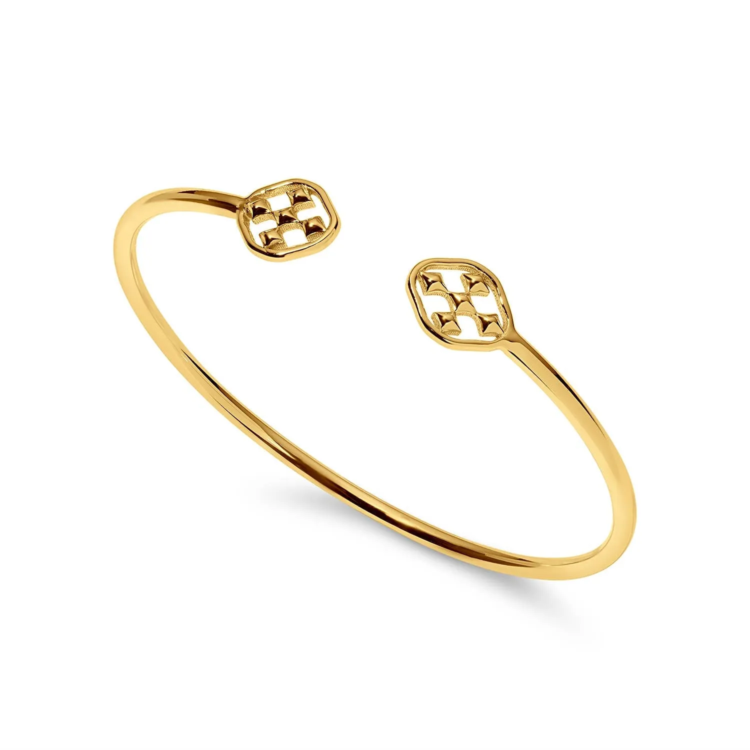 Shield bangle bracelet
