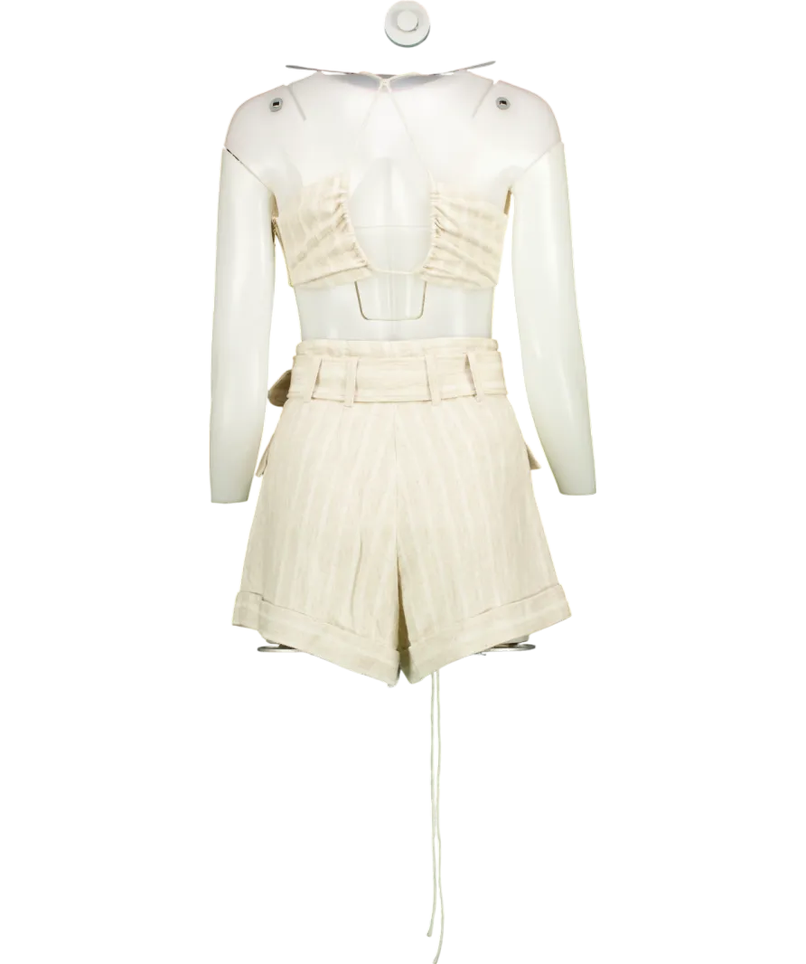 Significant Other Beige Linen Top And Shorts Co-ord UK 4