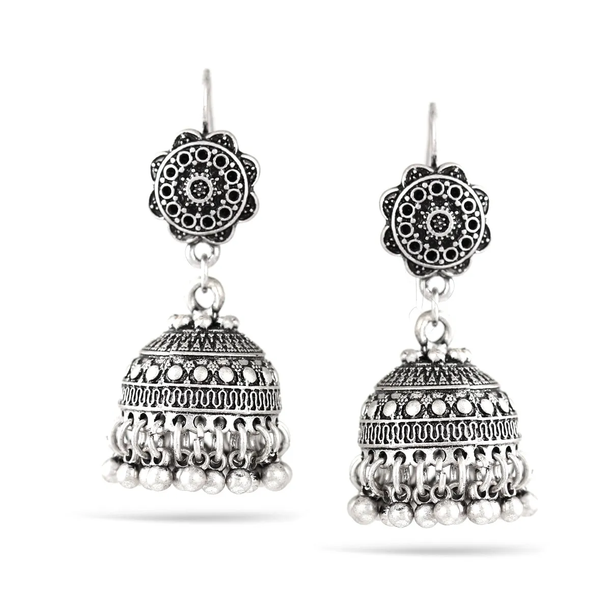 SILVER DOGRA JHUMKA  EARRINGS #SQ312-09 (HF6)