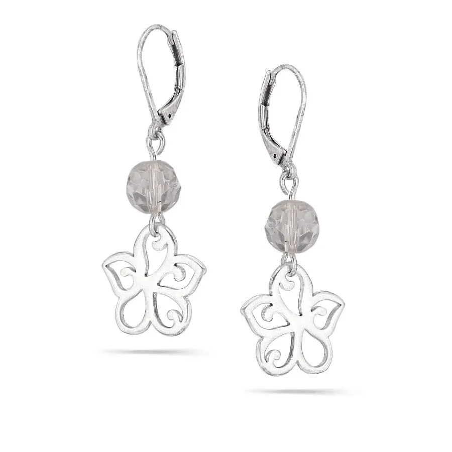 SILVER DROP FLOWER EARRINGS #121SV3301