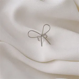 Silver-Plated Bow Ear Cuff