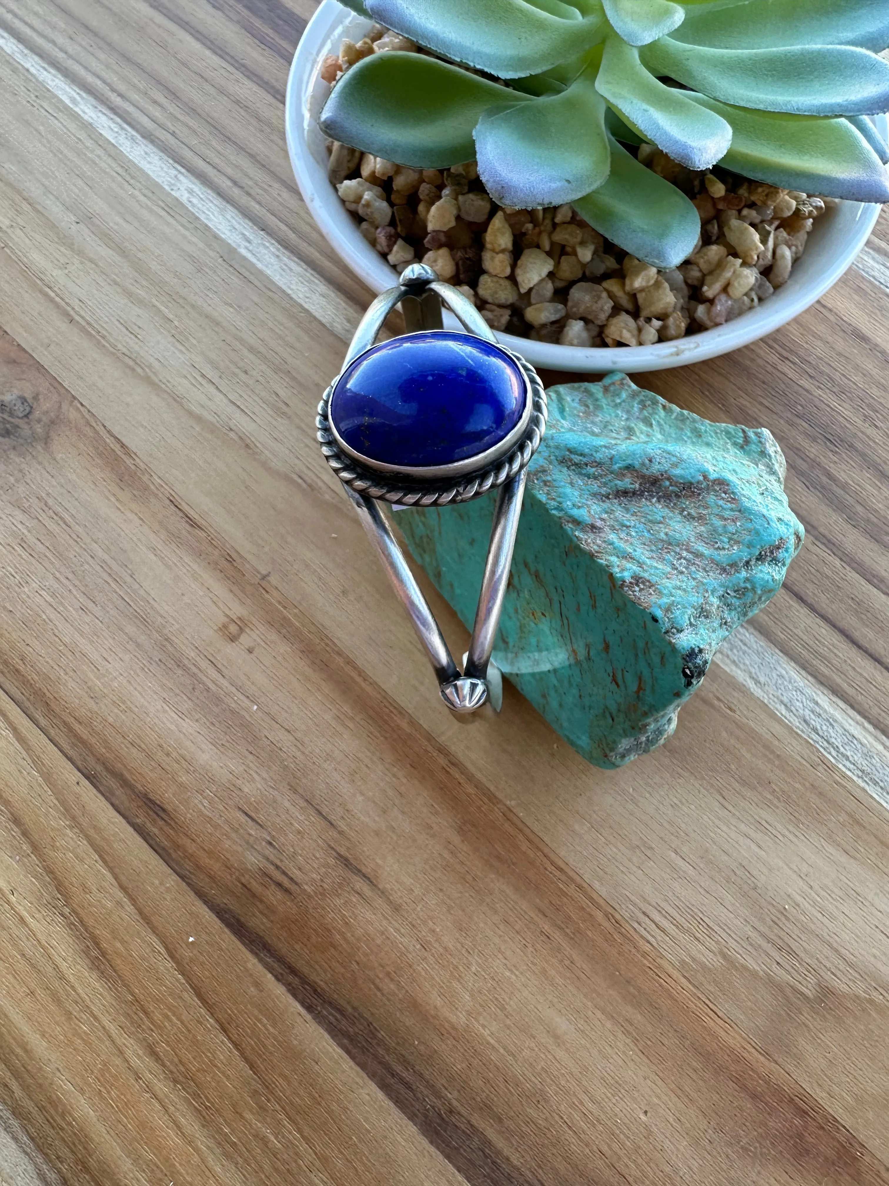Single Stone Lapis Cuff