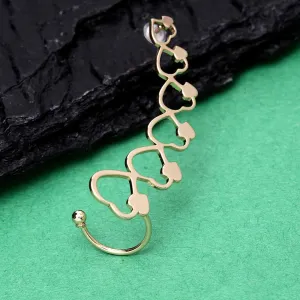 Six-Hearts Ear Cuff - 1 Pc