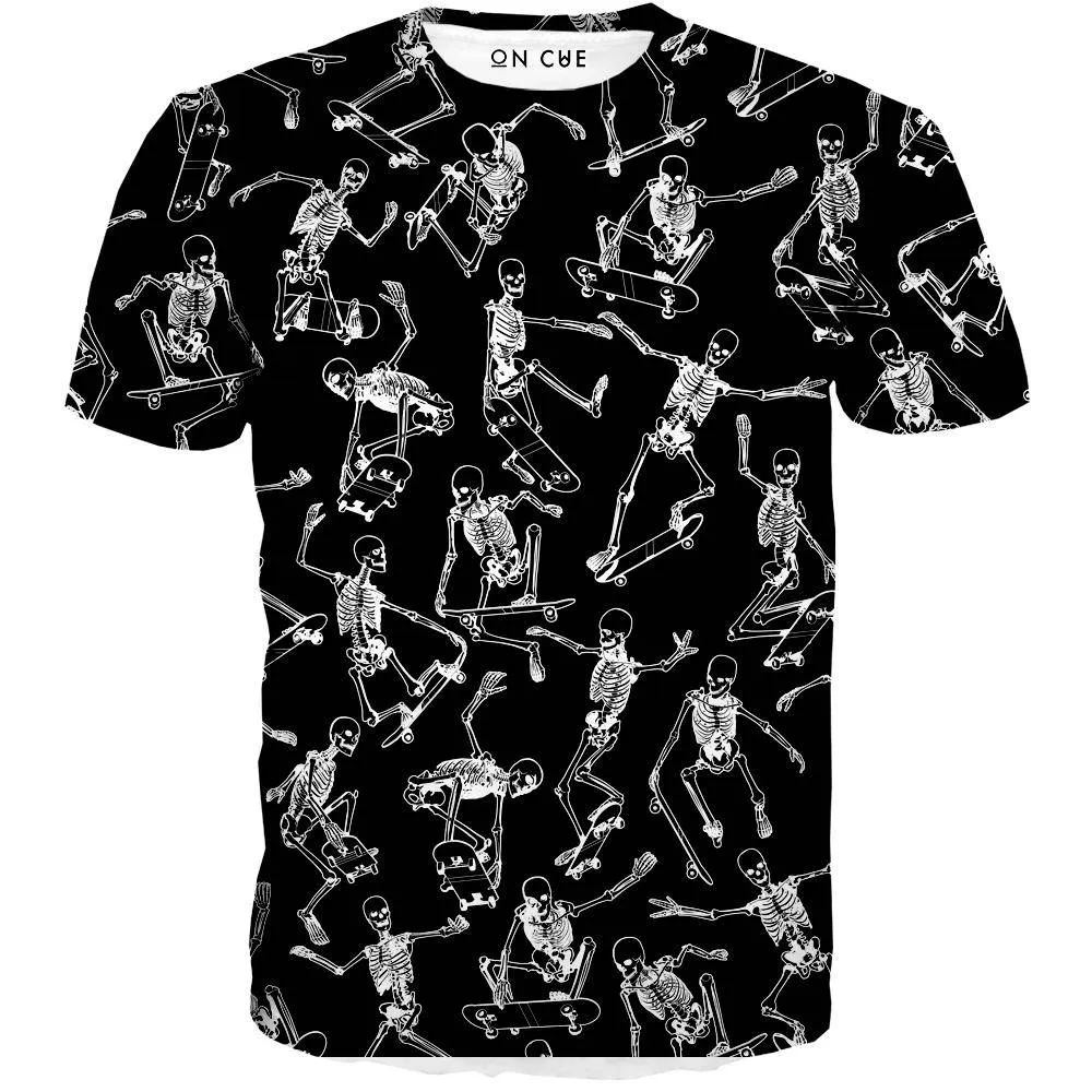 Skateboarding Skulls Black T-Shirt