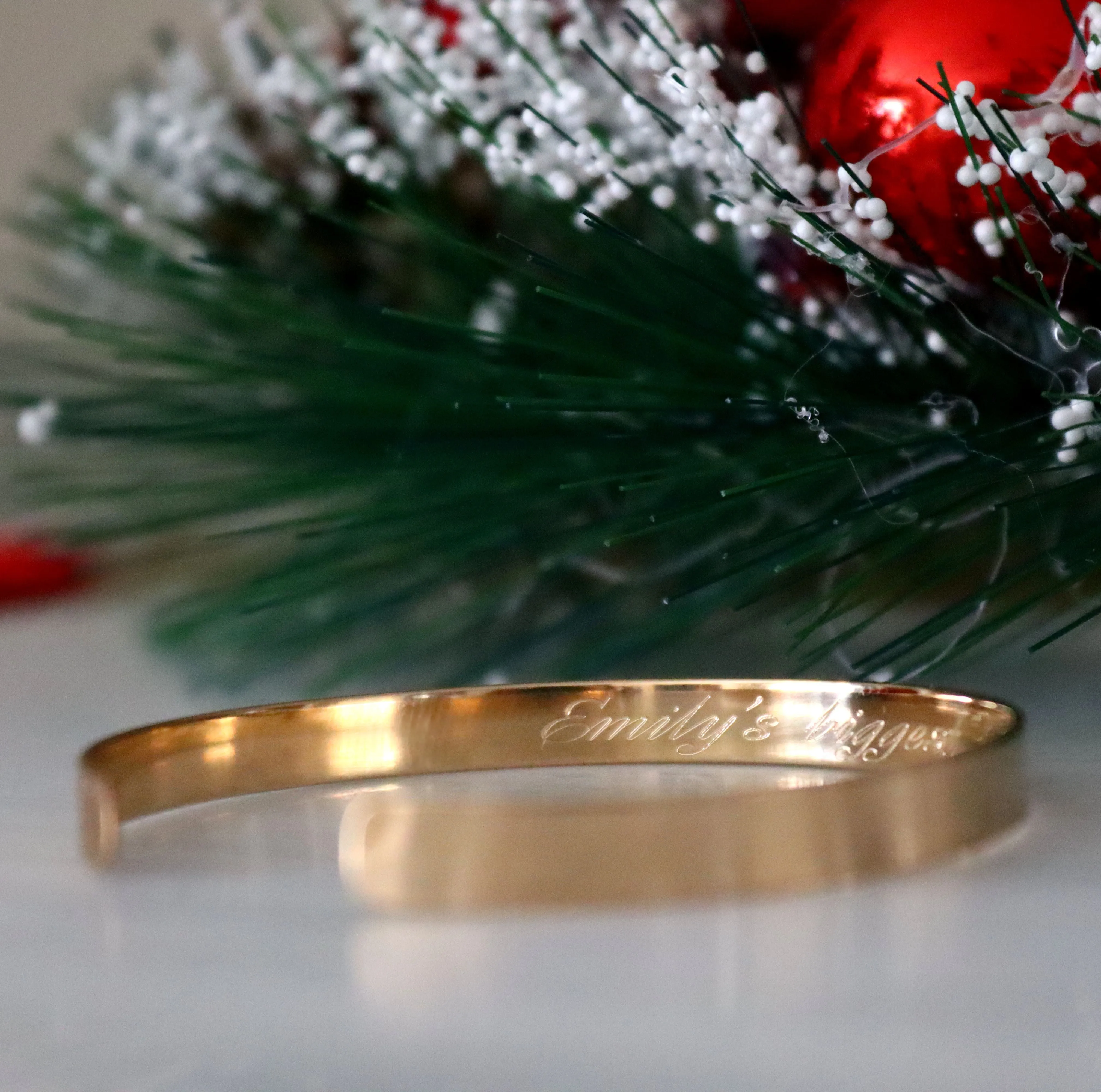 Skinny Cuff Bracelet for Women - Personalized Gold Filled Bangle