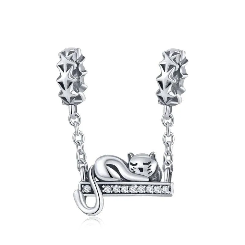 Sleeping Cat Star Charm