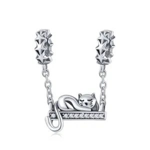 Sleeping Cat Star Charm