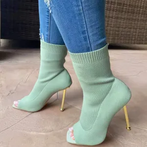 Slip-on Open Toe Boots