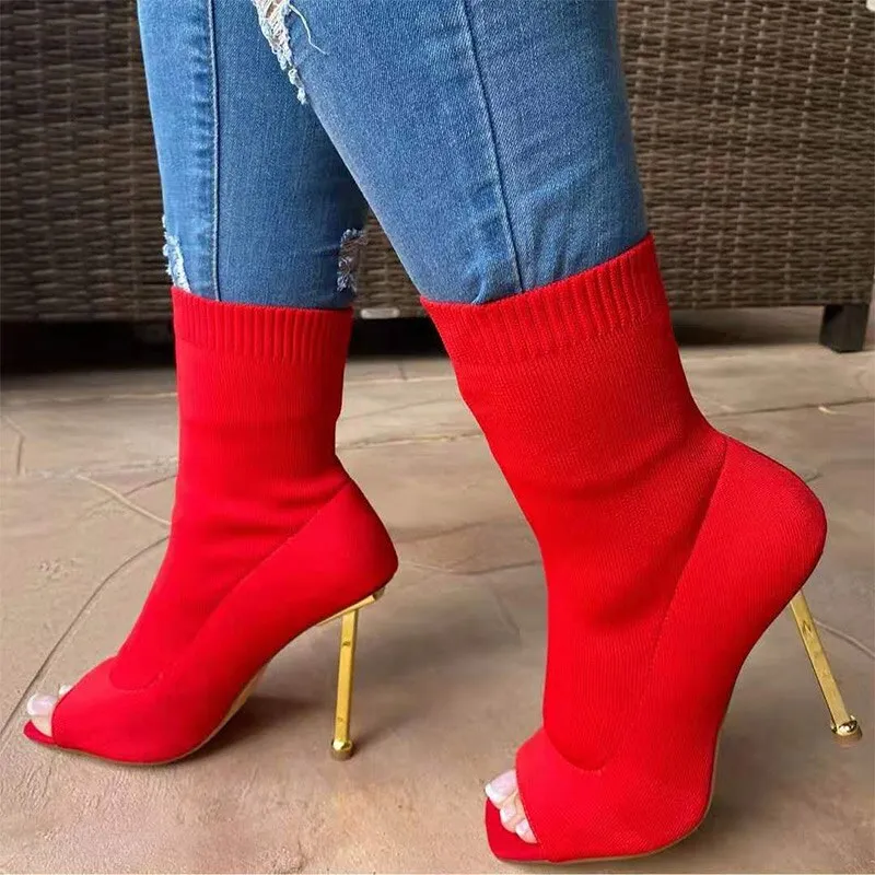 Slip-on Open Toe Boots