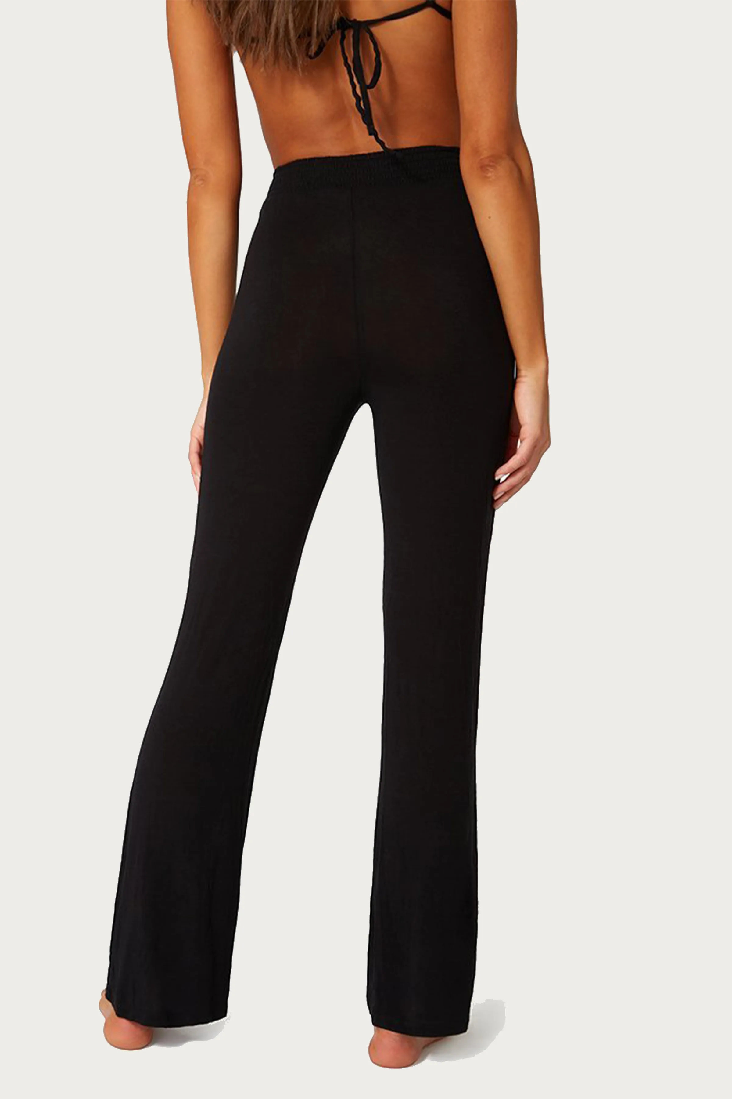 SMOCKED FLARE PANTS