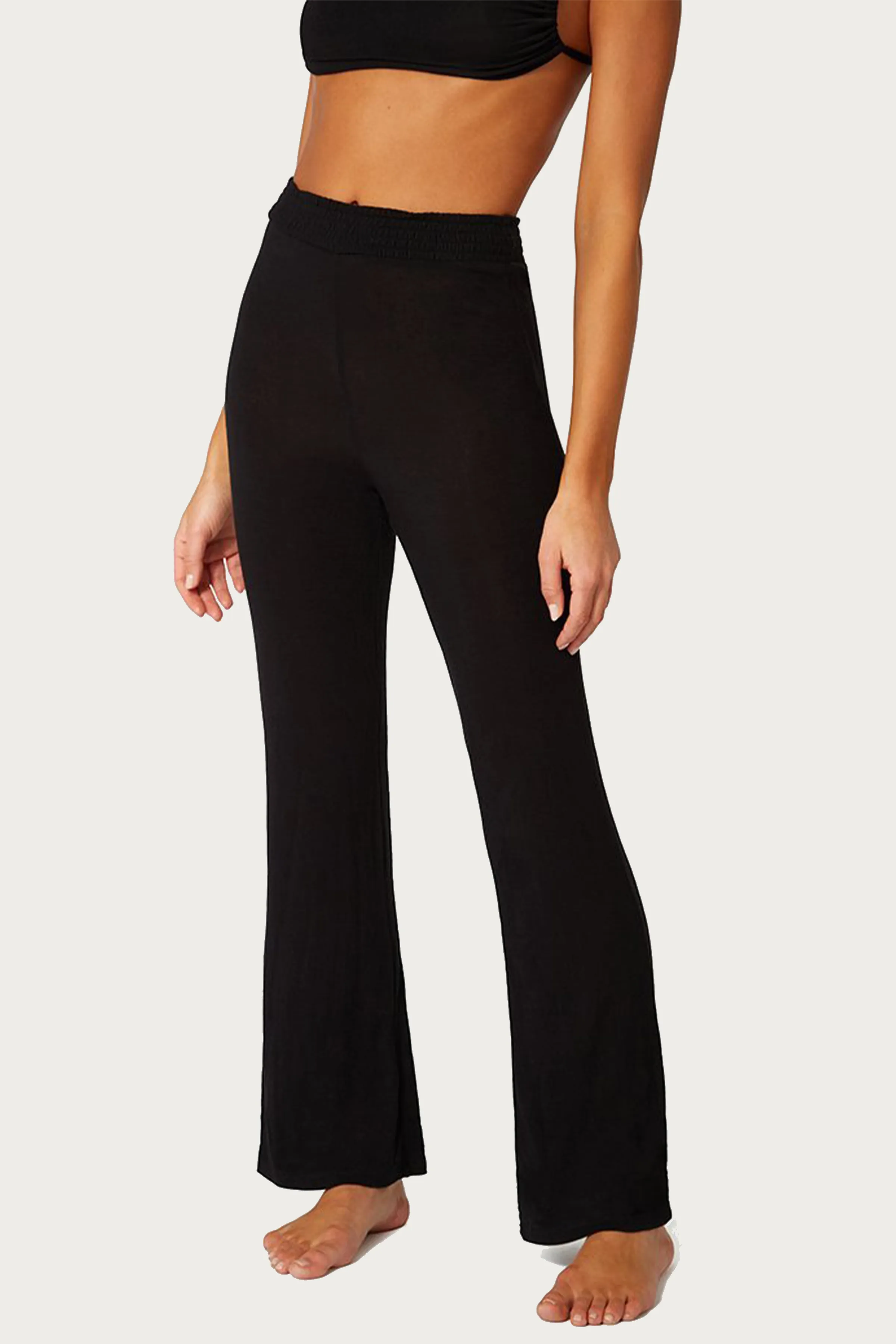 SMOCKED FLARE PANTS