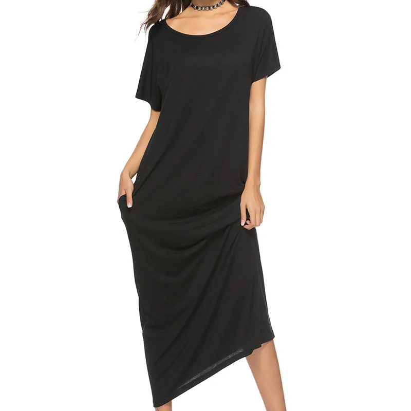Solid Color Big Swing Women's Dress