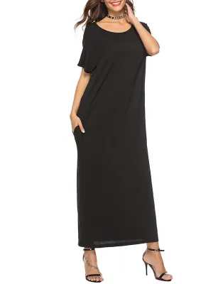Solid Color Big Swing Women's Dress