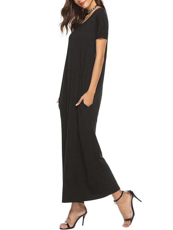 Solid Color Big Swing Women's Dress