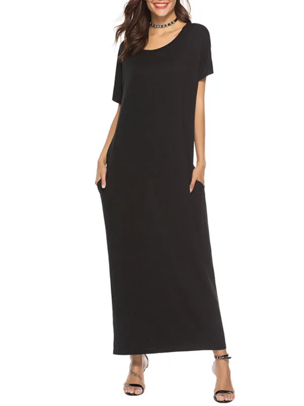 Solid Color Big Swing Women's Dress