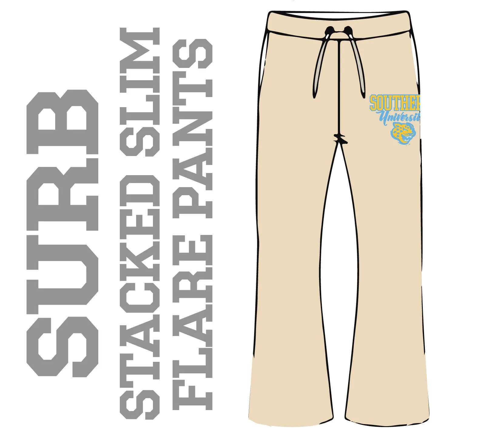 SOUTHERN Univ. | CREAM Chenille Flare Pants