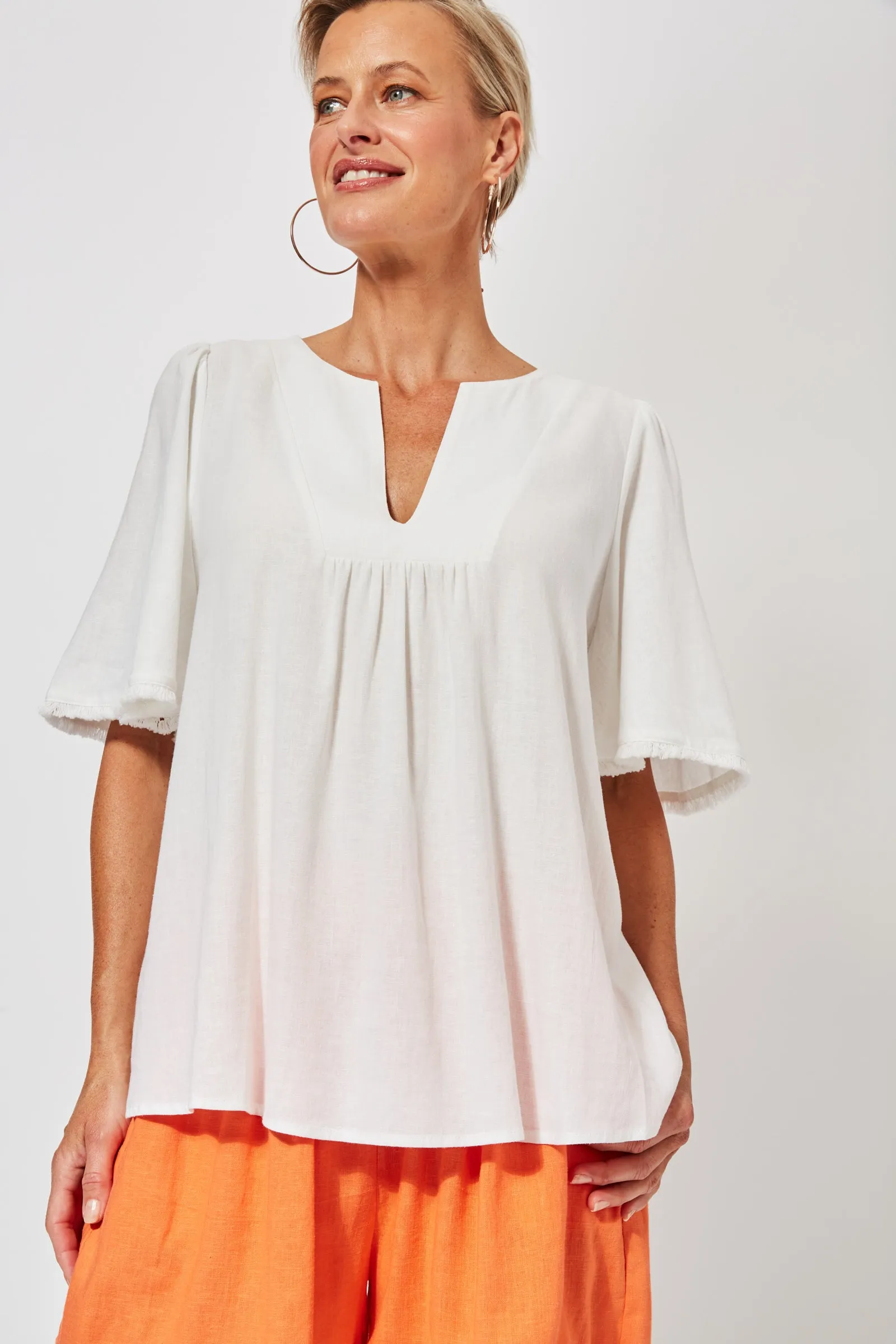 St Barts Fringe Top in Ecru by Haven