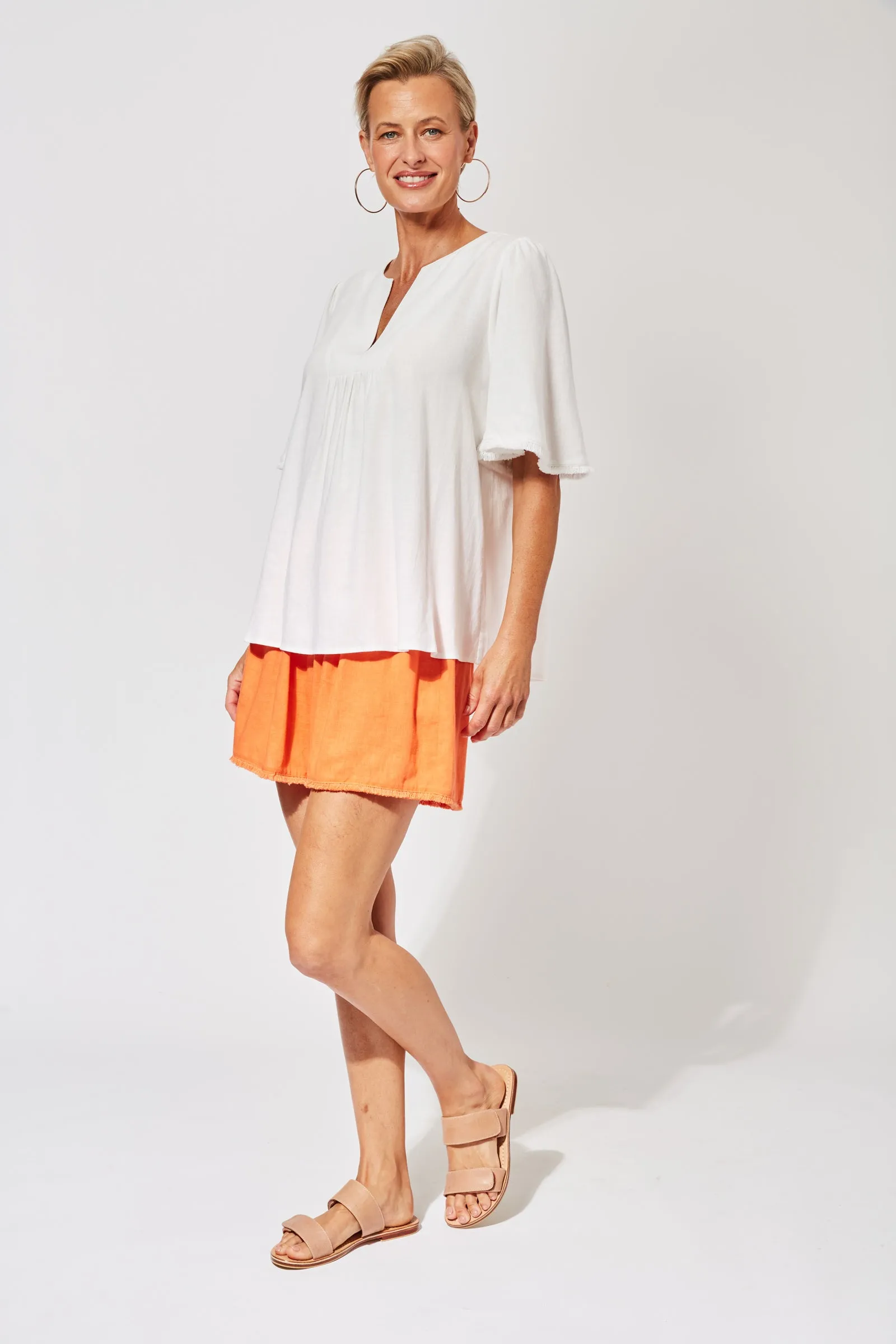 St Barts Fringe Top in Ecru by Haven