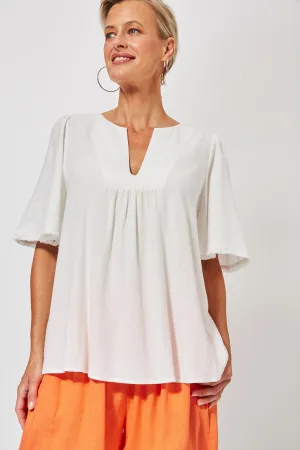 St Barts Fringe Top in Ecru by Haven