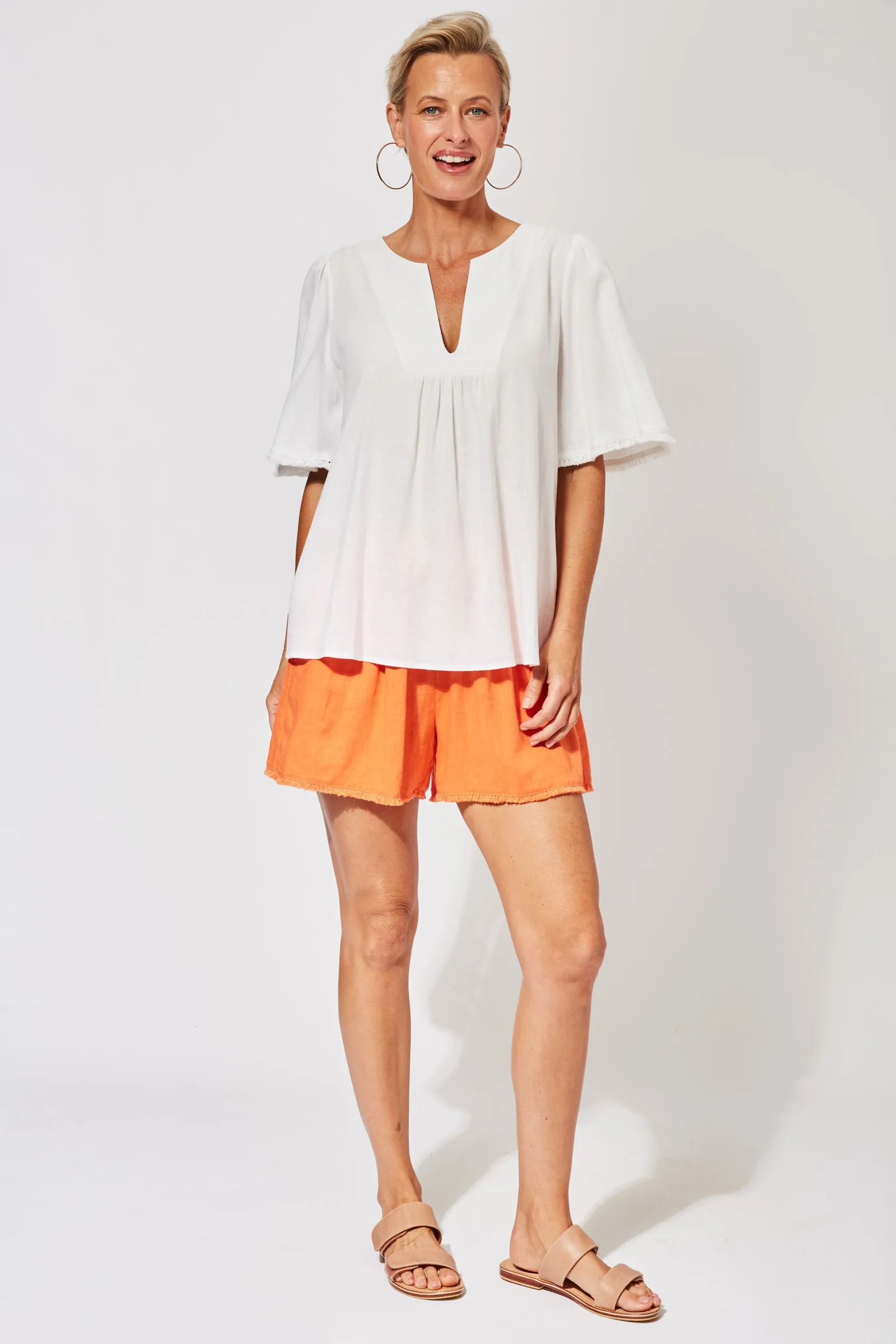 St Barts Fringe Top in Ecru by Haven