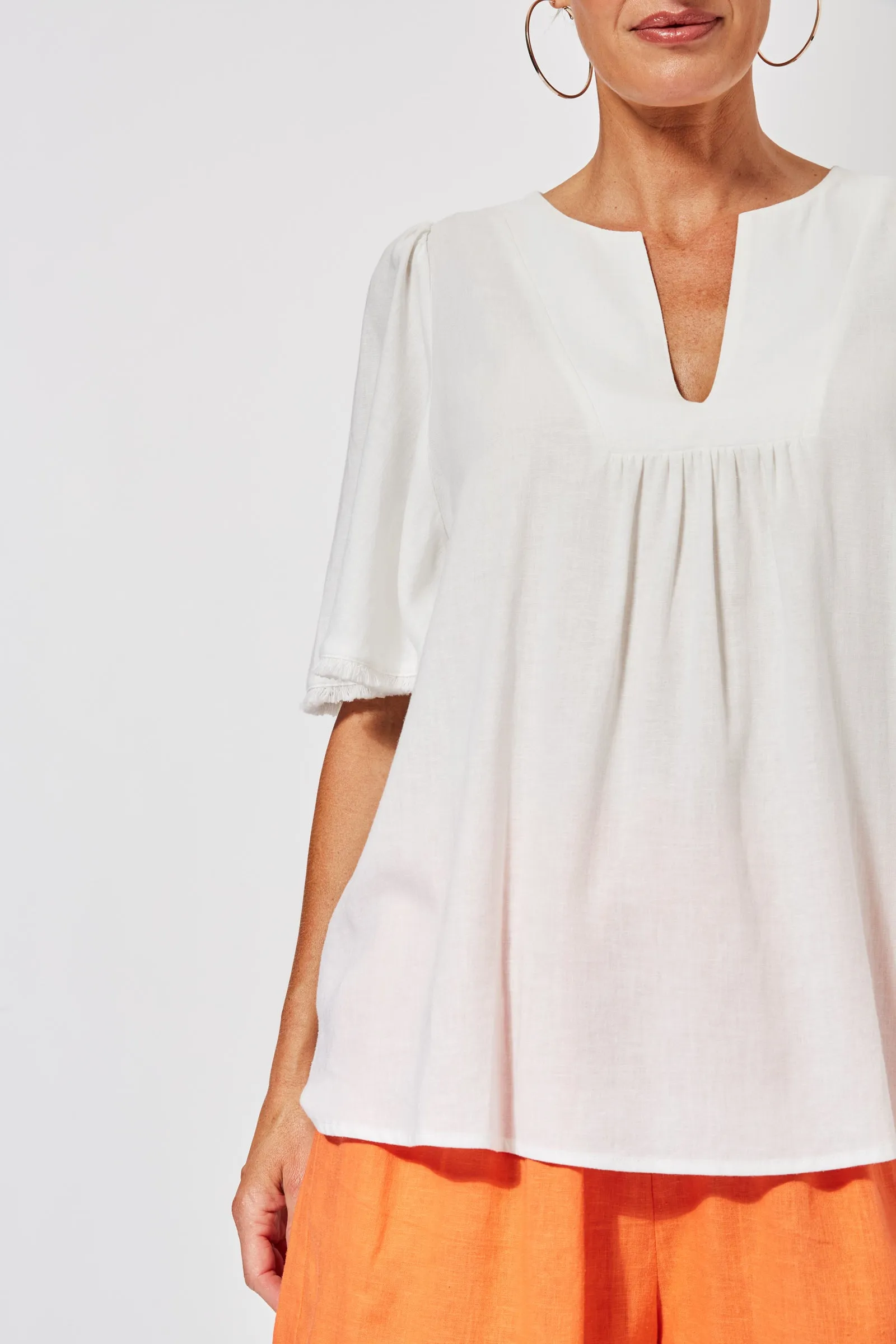 St Barts Fringe Top in Ecru by Haven