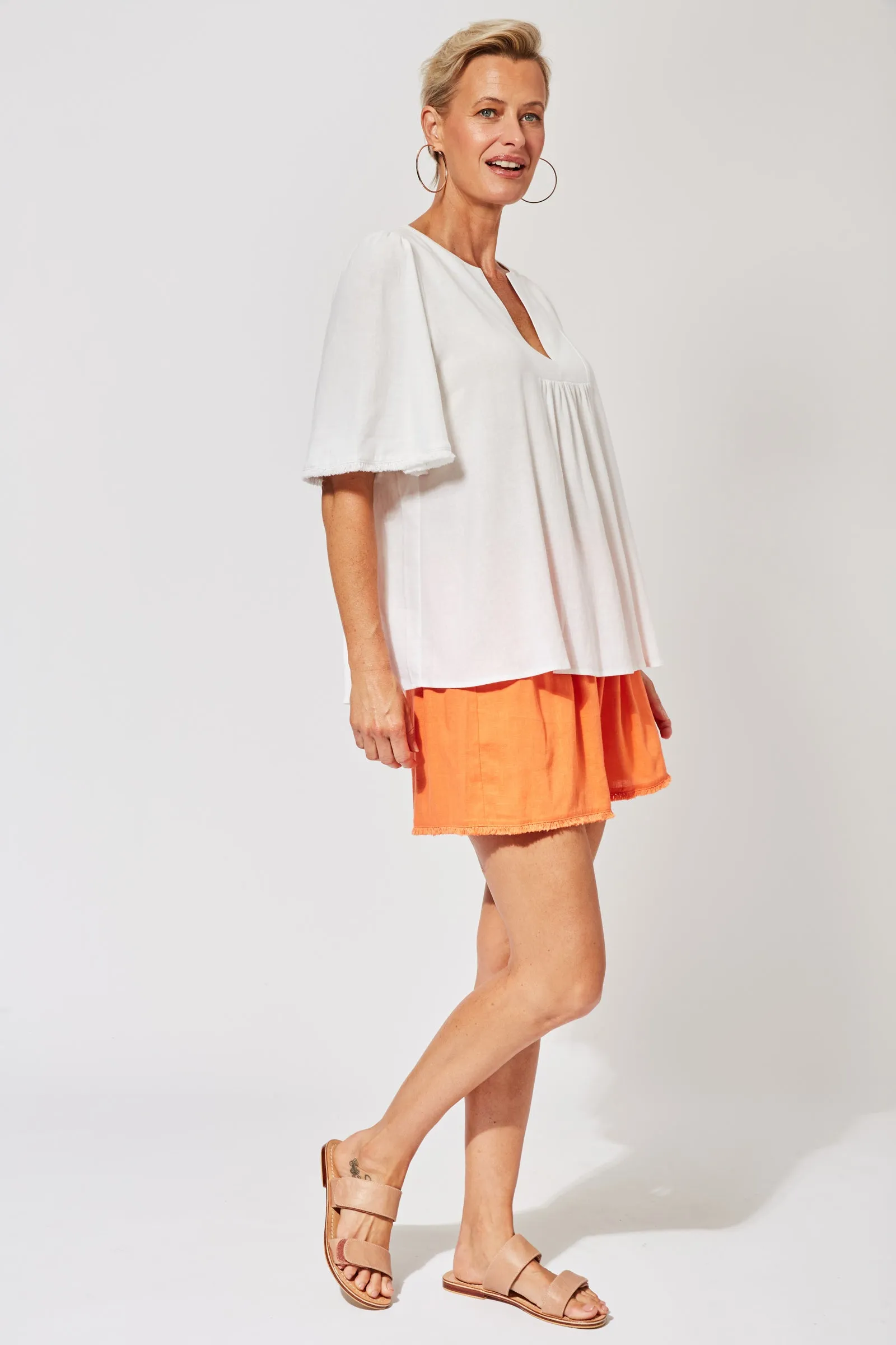 St Barts Fringe Top in Ecru by Haven