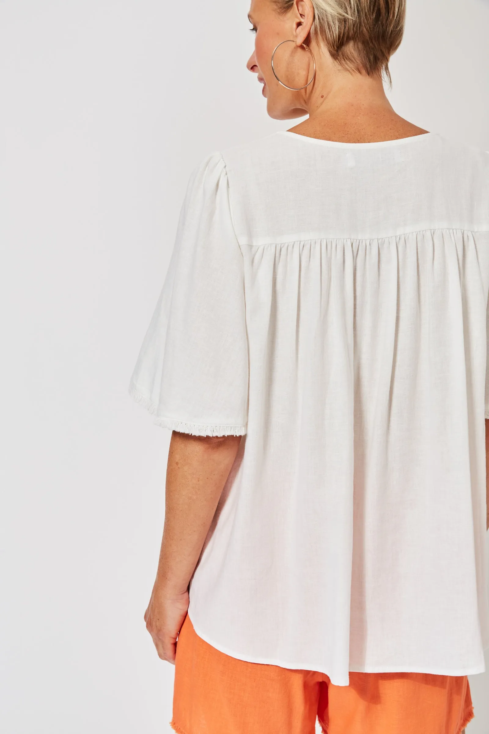 St Barts Fringe Top in Ecru by Haven