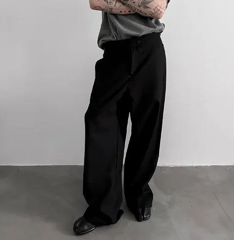 Stacked Drape Wide-Leg Trousers