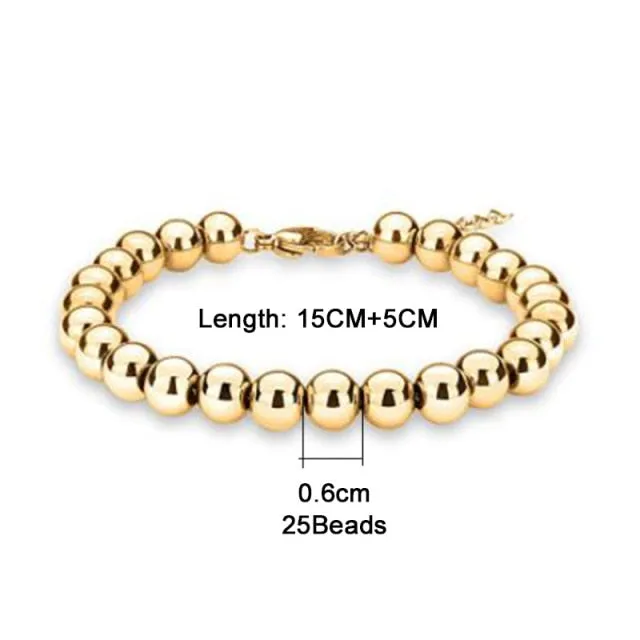 Stainless Steel Beads Cuff Bracelet