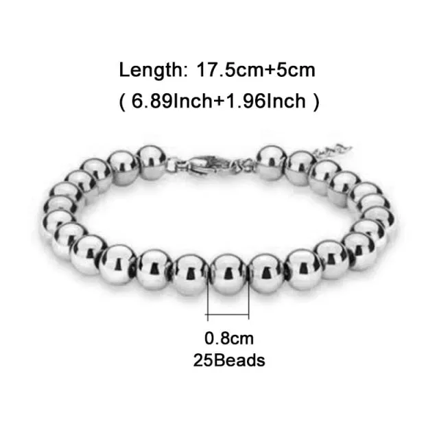 Stainless Steel Beads Cuff Bracelet