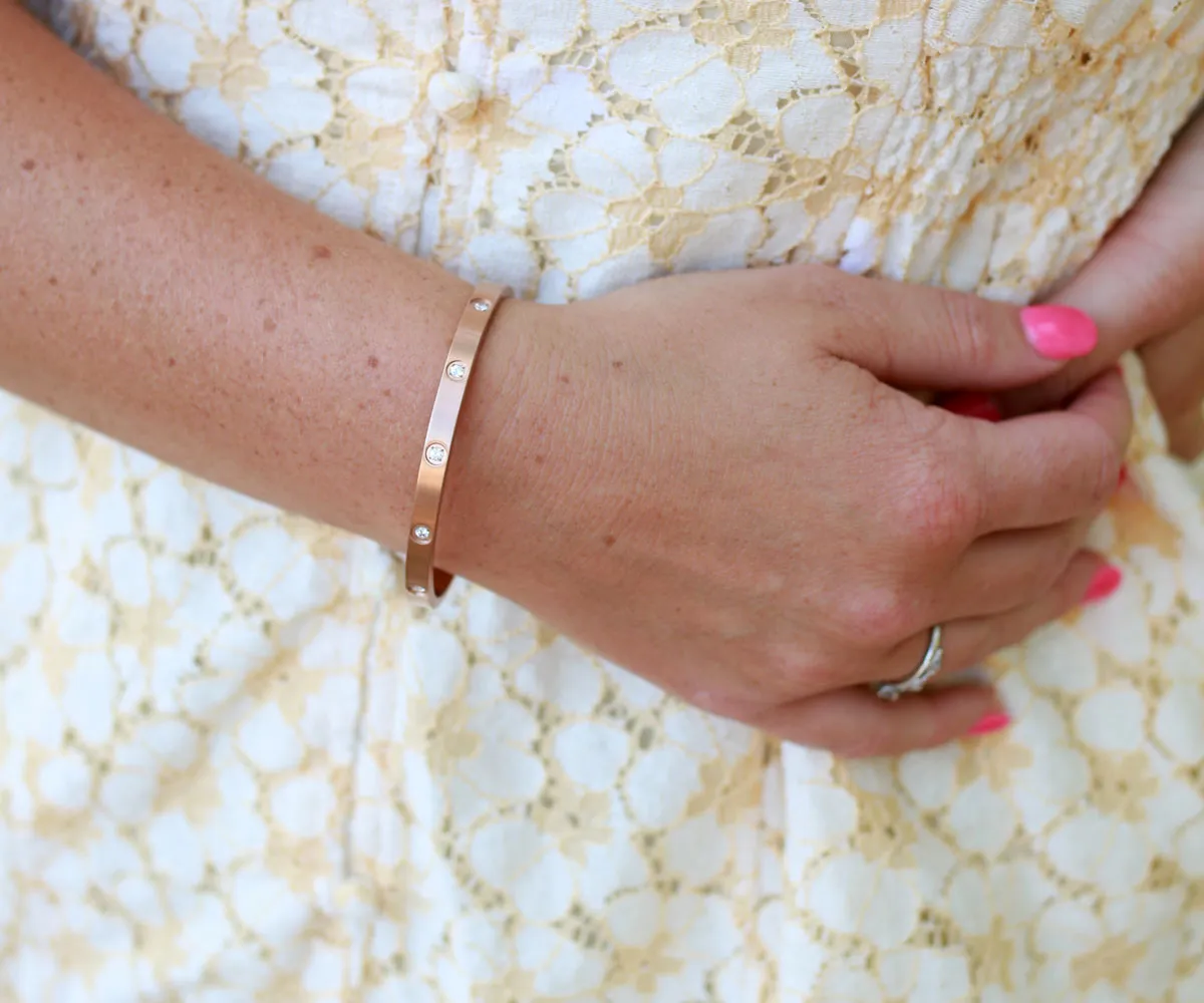 Star Bangle Narrow Rose Gold Bracelet