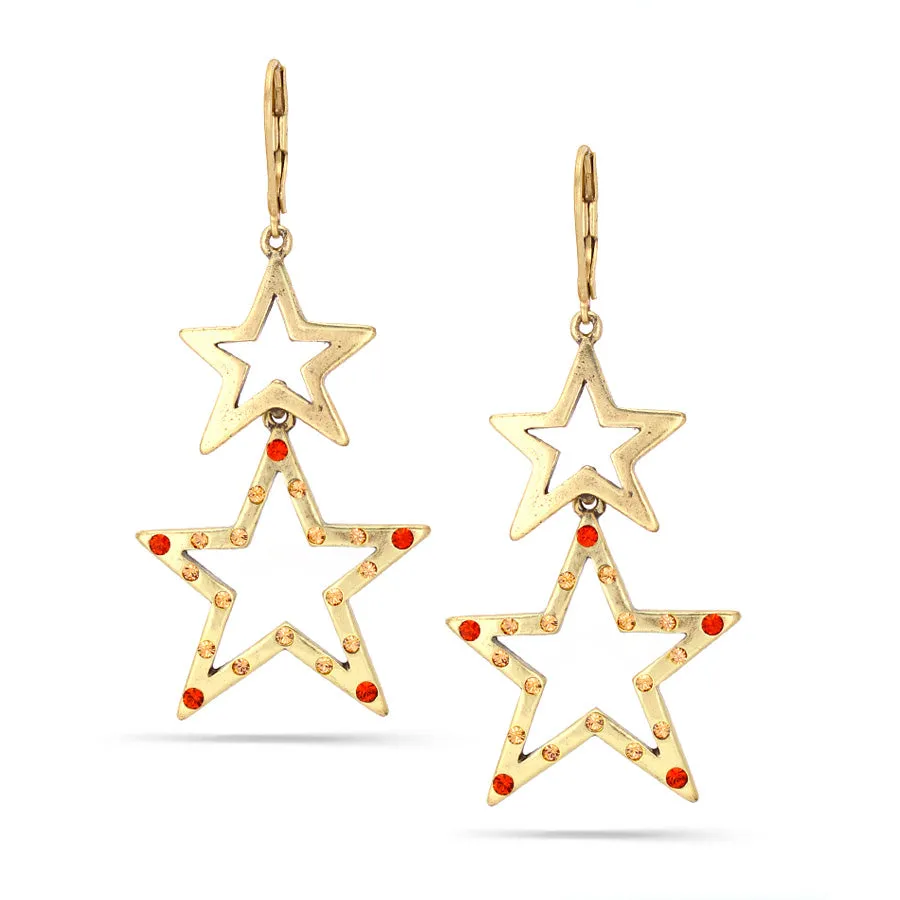 STAR CRYSTAL DROP  EARRINGS #193RD3201 (2D2)