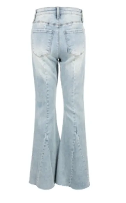 Stella High Rise Fab Ab Super Flare Raw Hem