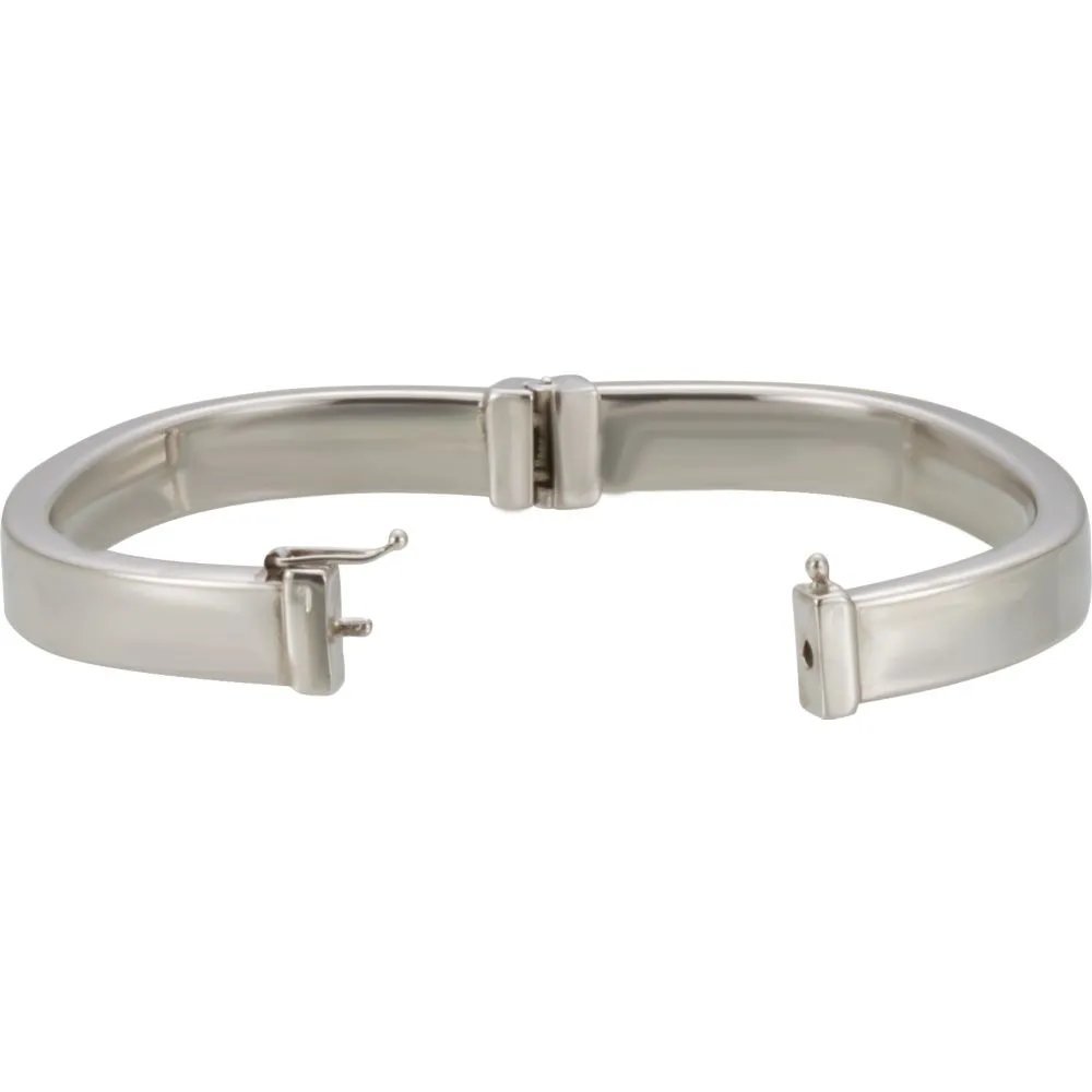 Sterling Silver 8mm Hinged Bangle Bracelet