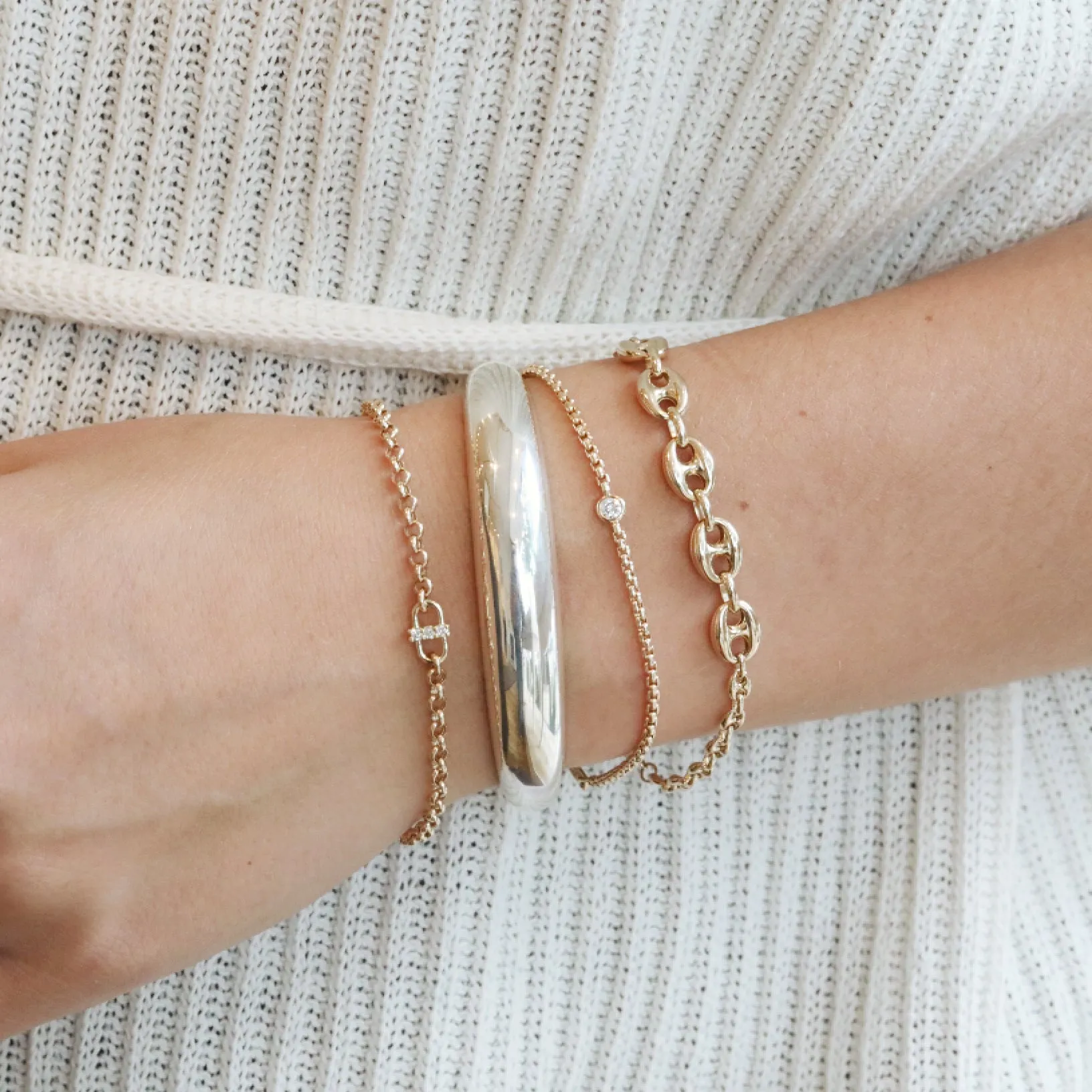 Sterling Silver Medum "Aura" Cuff