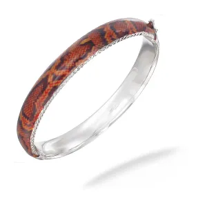 Sterling Silver Orange and Yellow Enamel Bangle