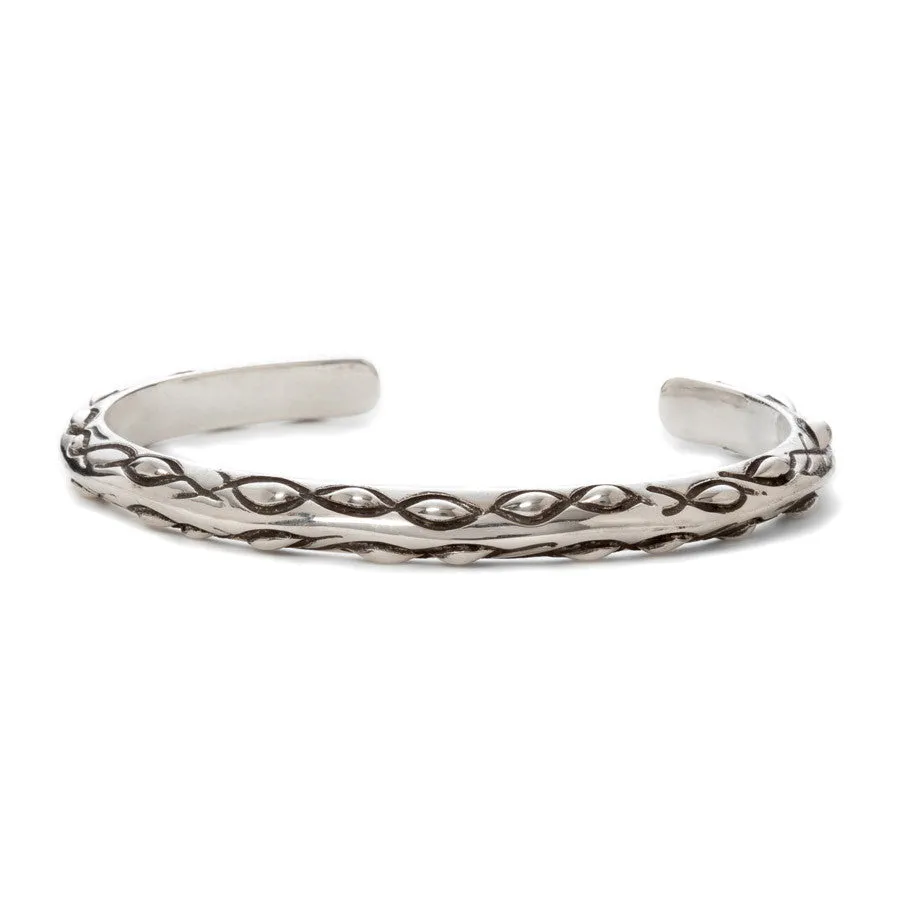 Sterling silver 'ostrich skin' cuff