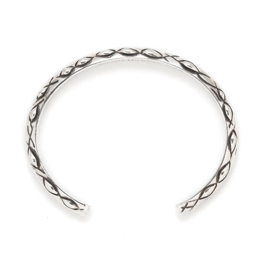 Sterling silver 'ostrich skin' cuff