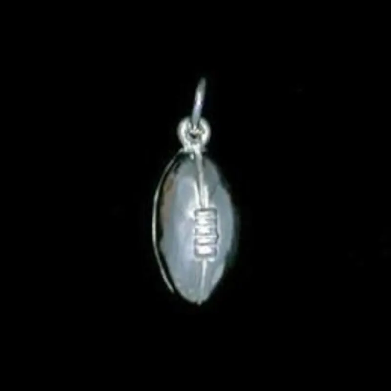 Sterling Silver Rugby Ball Charm or Earrings