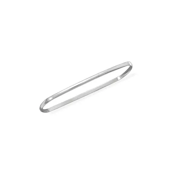 Sterling Silver Square Slip On Bangle