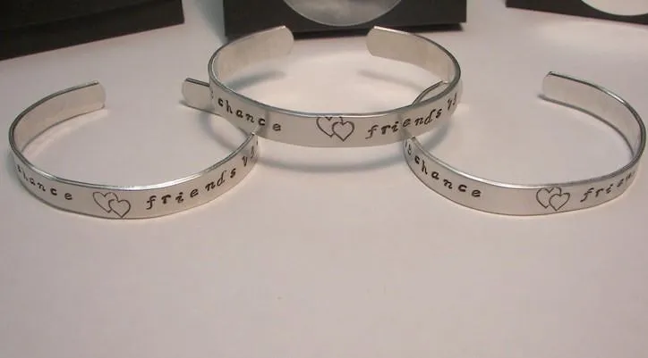sterling sister bracelet set, Hand stamped jewelry, personalized cuff, custom stamped,  sisters jewelry, Sisters by chance friends by choice