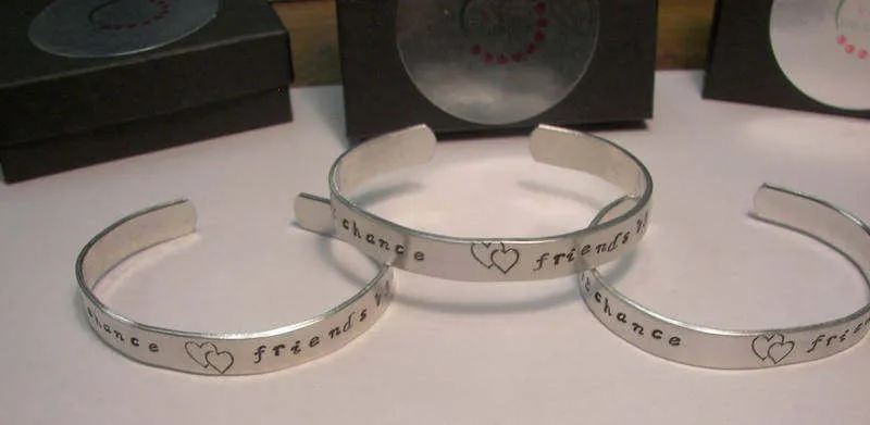 sterling sister bracelet set, Hand stamped jewelry, personalized cuff, custom stamped,  sisters jewelry, Sisters by chance friends by choice