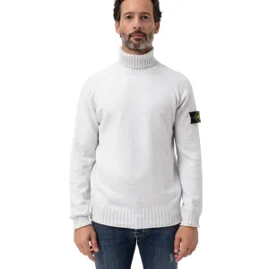 Stone Island White Cotton Sweater