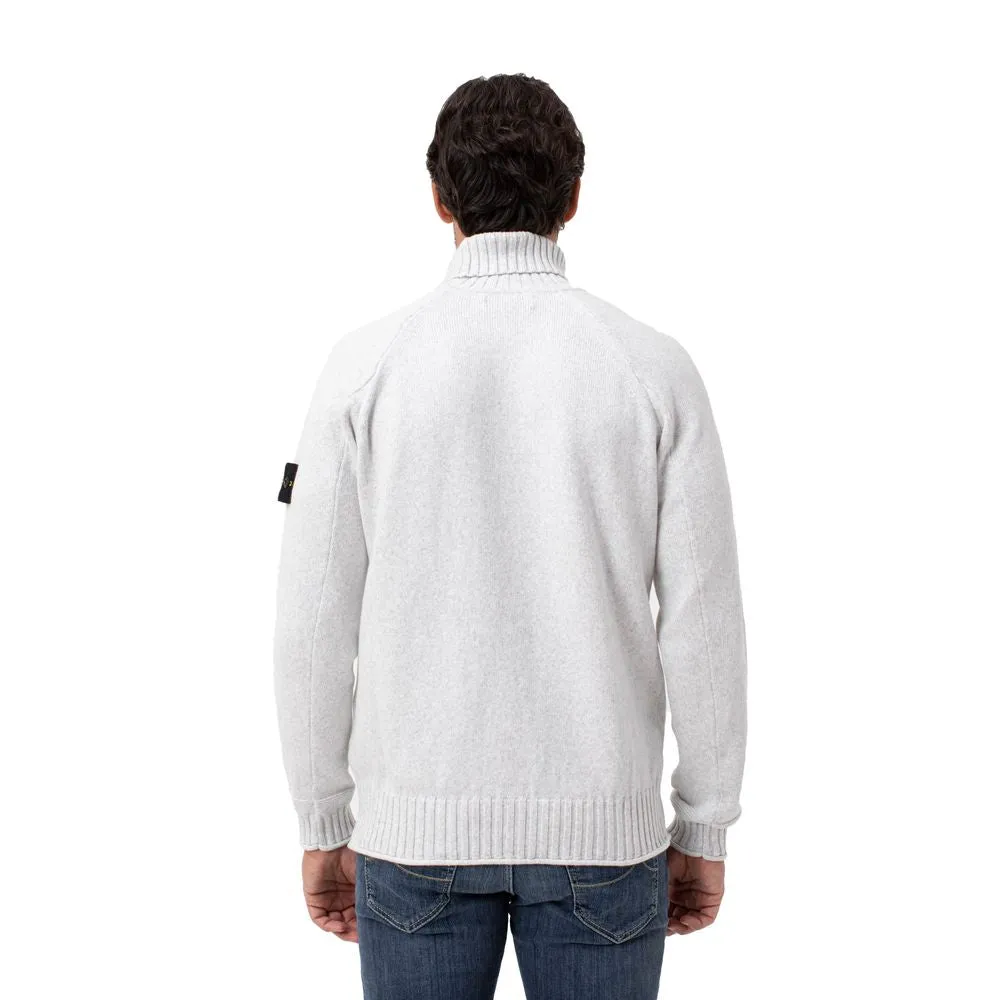 Stone Island White Cotton Sweater
