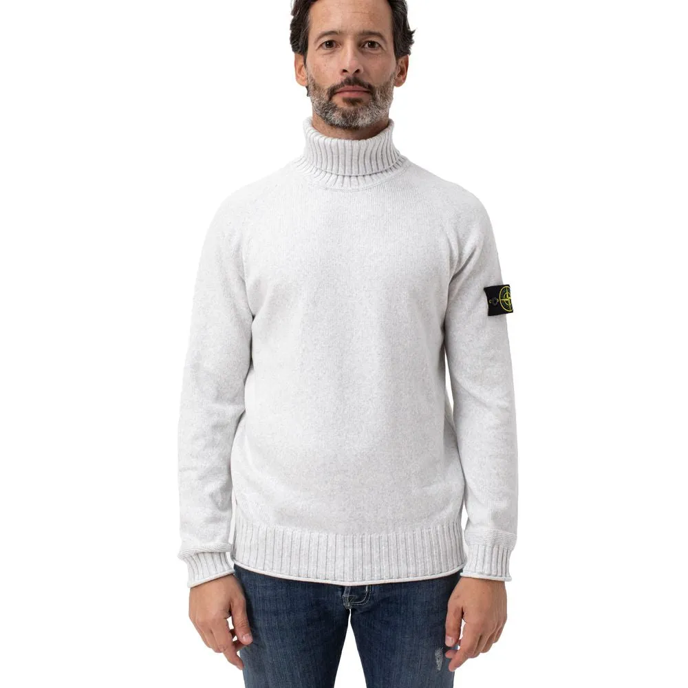 Stone Island White Cotton Sweater