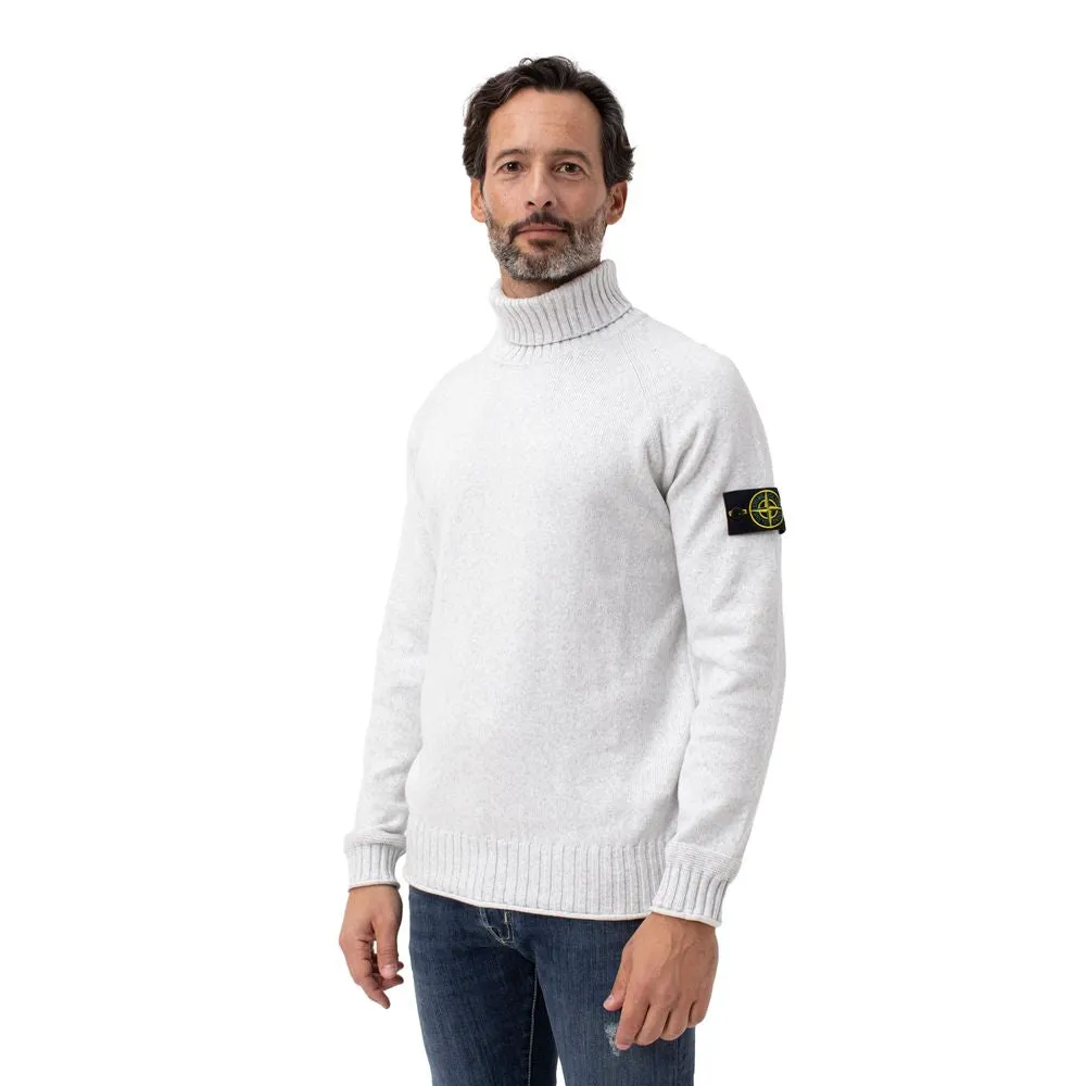 Stone Island White Cotton Sweater