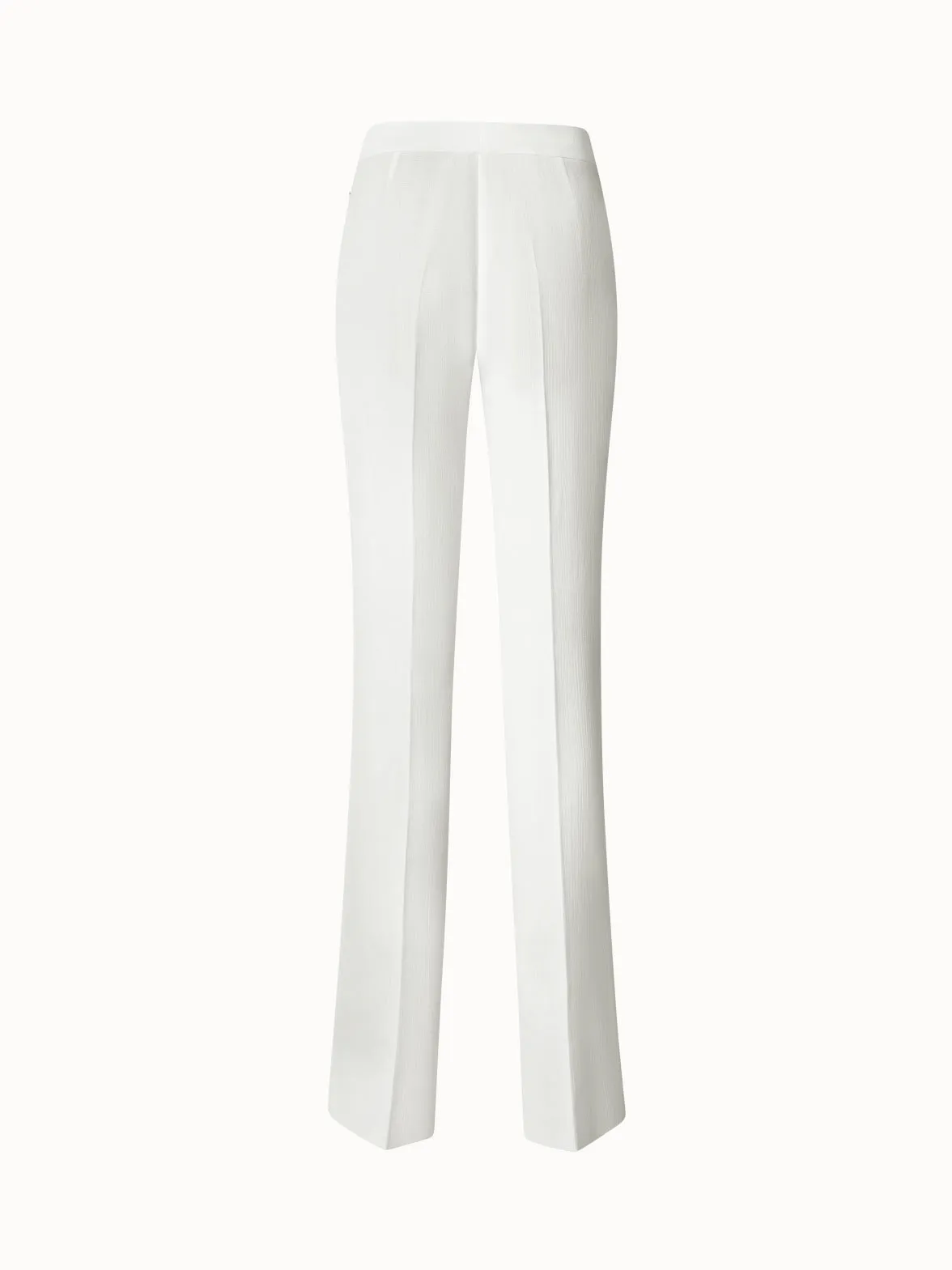 Straight Cotton Silk Double-Face Pants