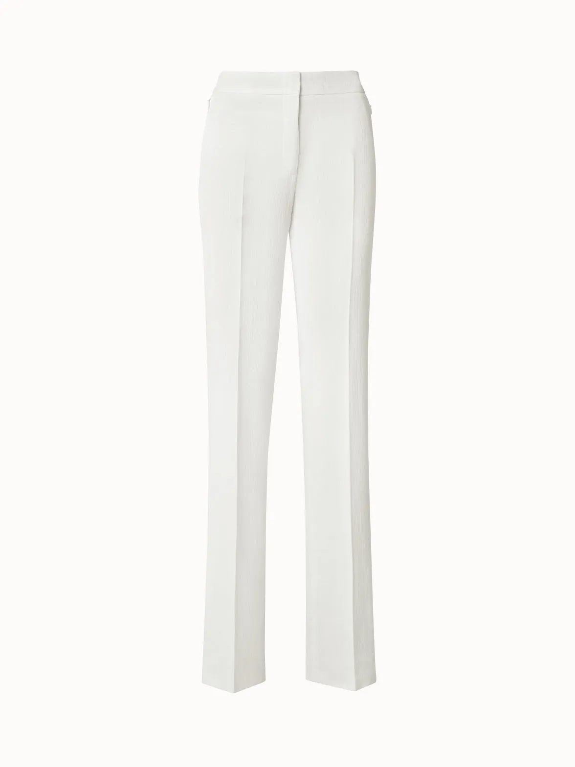 Straight Cotton Silk Double-Face Pants